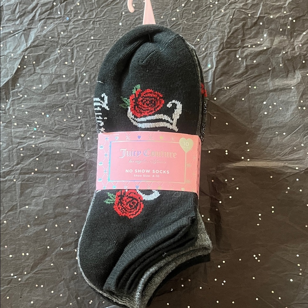 Juicy Couture 10 Pack No Show Rose Socks - New In Package
